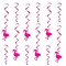 Beistle Spiral Flamingo Whirls Hanging Decorations - Pack of 12
